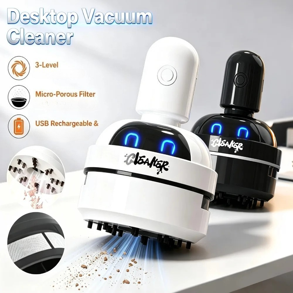 Mini Desktop Vacuum Cleaner For Eraser Dust - Portable Mini Desk Vacuum Cleaner Cordless